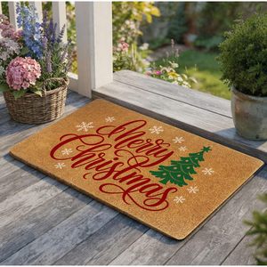 Tapis de porte Vast Ocean en imitation fibre de coco, antidérapant, lavable, style américain, motif de Noël en dessin animé - Product Image 4