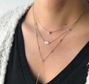 Collier Lariat Plaqué <span class=keywords><strong>Or</strong></span> avec Zirconiums Cubiques, Longue Chaîne Sexy pour Femmes, Forme Y, Bijou en Chaîne avec Zirconiums Cubiques Sertis, Collection Été 2026 - Product Image 4