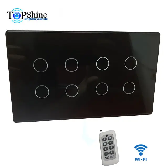 Topshine tuya אפליקציה 8 כנופיית rf wifi מגע מתג תואם עם אלכס ו-google בית עבור קול שליטה