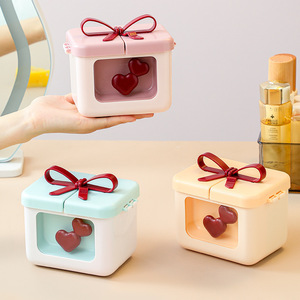 Lipstick Storage Box With Dust Cover Small Portable Desktop Organizer For Cosmetics Lip Gloss <b>Nail</b> Polish Pink Yellow Blue - Product Image 3