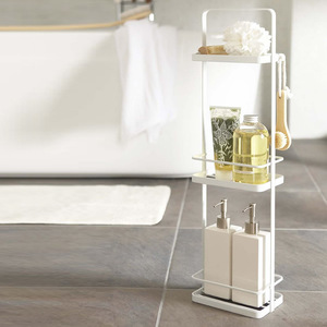 Bathroom Organizer Light Luxury Floor-standing Three-tier Draining Dust-proof <b>Storage</b> <b>Rack</b> for Bathroom and Living Room - Product Image 2
