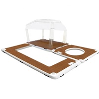 Île flottante gonflable Coral Club Shade Canopy, plateforme ronde stable en EVA, salon aquatique modulaire pour la détente en groupe