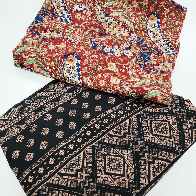 Фабричная низкая цена индивидуальный дизайн лето 100% вискоза 45s 90 г/см печатная вискозная ткань