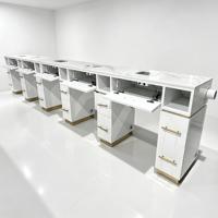 Table de manucure personnalisée avec collecteur de poussière intégré, prise de courant et armoire de rangement pour salon de manucure