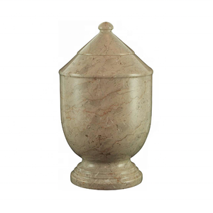 โกศลายหินอ่อนจากโบตานิกาสไตล์อเมริกันพร้อมที่เก็บของขนาดใหญ่ - Product Image 5