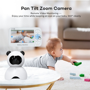 การดูแบบแบ่งหน้าจอ โหมด VOX เครื่องเฝ้าดูเด็กแบบวิดีโอดิจิทัล ตรวจจับเสียง มองเห็นในเวลากลางคืน ขนาด 5 นิ้ว ไม่มี WiFi กล้องเบบี้โฟนไร้สาย - Product Image 2