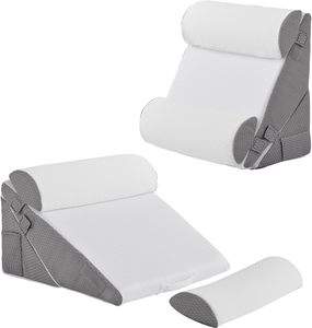 Coussin ergonomique multifonctionnel 2-en-1 en mousse à mémoire de forme pour soutien lombaire, des jambes et du dos, pour lit et canapé - Product Image 1