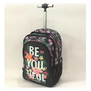 Özel desen haddeleme sırt çantası bagaj arabası okul seyahat kitap çantası 18 inç tekerlekli sırt çantası çocuklar ve öğrenciler için