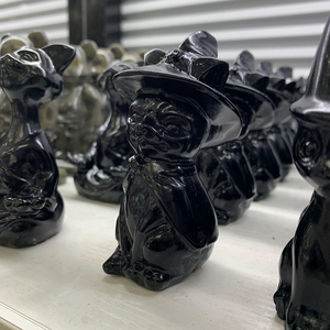 <span class=keywords><strong>Chat</strong></span> <span class=keywords><strong>de</strong></span> sorcière en cristal obsidienne, 10 pièces, sculpté à la <span class=keywords><strong>main</strong></span>, <span class=keywords><strong>chat</strong></span> <span class=keywords><strong>de</strong></span> sorcière noir, décoration <span class=keywords><strong>de</strong></span> la maison, vente en gros - Product Image 6