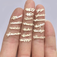 Connecteurs en or 14 carats plaqué or, maman, papa, amour, espoir, souhait, confiance, pour toujours, lettres, anti-ternissement, bijoux permanents, breloques