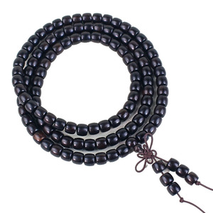 Cuentas de Oración de Madera de Ébano, 108 Cuentas, 7x8MM, Corte Recto, Forma de Barril, Estilo Chino Tradicional, Joyería Hecha a Mano, Unisex, Hangzhou - Product Image 4