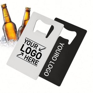 Ouvre-bouteille en métal personnalisé avec logo, ouvre-bouteille en acier inoxydable, ouvre-bouteille de type carte de crédit gravé au laser, vente en gros - Product Image 1