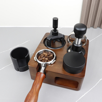 Stations de tamper à café en noyer, rangement pour outils à café, étagère pour accessoires à café, base de tamper en bois massif pour barista