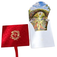 Boîte d'invitation de mariage en velours, thème Jardin de contes de fées, avec enveloppe, suite de cartes d'invitation personnalisées en acrylique avec dorure à chaud