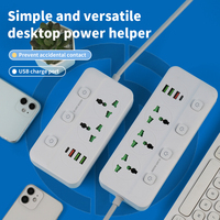 Multiprise avec interrupteurs LED indépendants, port de charge USB Type C, sécurité enfant, résistant aux flammes, pour bureau