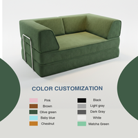 Neues Modernes Klappbares Doppel-Schlafsofa mit Futon-Mechanismus, Wandelbares Wohnzimmer-Apartment-Möbelstück, Platzsparend mit Schaumstoffpolsterung
