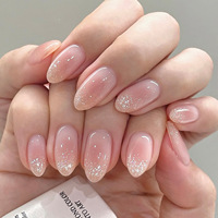 Faux ongles press-on à paillettes françaises pré-dessinés, motif estompé, les plus vendus, populaires en ligne pour le nail art