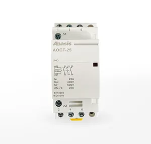 Minicontactor eléctrico magnético para el hogar, AOCT-25/3NO con función de Control, protección e instrucciones, carril Din 3P