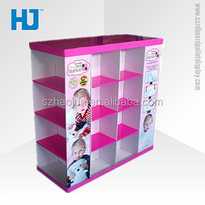Quatre côtés présentoir promotionnel en carton pour <span class=keywords><strong>les</strong></span> nécessités quotidiennes, pop présentoir de plancher pour playmobile/collations - Product Image 2