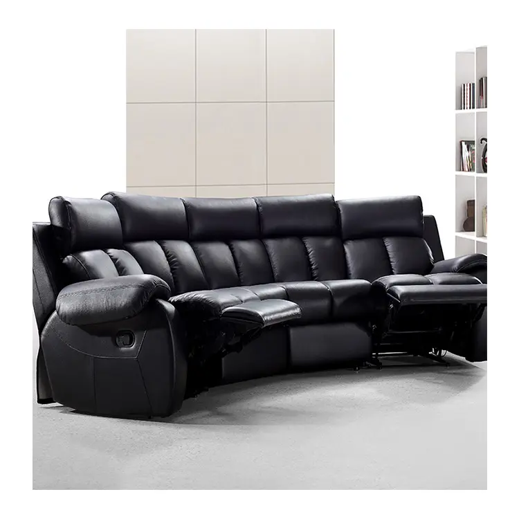 Fábrica direta confortável mobiliário doméstico couro material reliner sofá