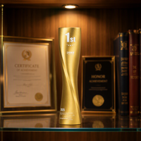 Trophée Classique en Métal Argenté Personnalisable – Cadeau d'Affaires Créatif avec Impression de Logo et Gravure Laser – Décoratif Haut de Gamme