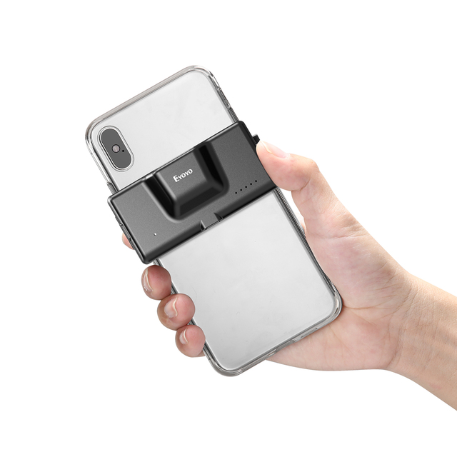 Eyoyo 2D BT Barcode Scanner Wireless Back Clip-on Phone Bar Code Scanner with Adjustable for 1D CMOS QR PDF417 Code