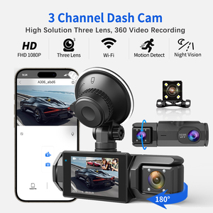 Cámara de Coche DVR Wifi Full HD de 3 Lentes, Cámara de Tablero Inalámbrica con Visión Nocturna de 170 Grados, Cámara de Coche Wifi 1080P, Caja Negra para Coche - Product Image 3