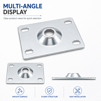 Plaque de montage en acier au carbone zingué pour roulettes, support de base robuste pour chariots industriels et roues de meubles