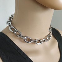 Collar de cadena gruesa estilo punk, exagerado, de metal pesado, para hombre, joyería gótica para discoteca.