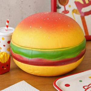 Jouet anti-stress en forme de hamburger géant de dessin animé, souple et à rebond lent, vente en gros, très populaire - Product Image 2