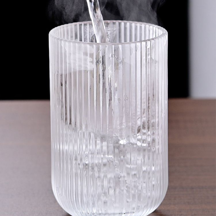 Yafan QAQ Milk Creative Red Wine Glass Cup - 400ml High Borosilicate Heat Resistant Ribbed Glass Tum