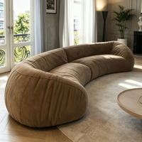 Canapé modulaire incurvé moderne en tissu doux pour salon avec coin arrondi, style italien de luxe