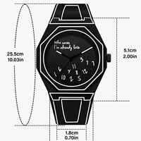 Montre à quartz pour homme, design octogonal, polycarbonate durable, montre de sport et d'affaires, style moderne minimaliste, étanche