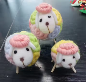 Premium mignon drôle Festival jouets ou cadeau d'anniversaire mouton Statue Miniature laine mouton - Product Image 5