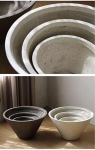 <span class=keywords><strong>Maceta</strong></span> de cemento en forma de cuenco redondo simple con combinación de <span class=keywords><strong>barro</strong></span> de magnesio de gran diámetro Diseño de paisaje Estilo Nórdico - Product Image 6