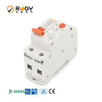 Disjoncteur différentiel industriel JVRO65-63 1P+N RCBO, protection contre les surcharges, capacité de coupure 6kA, montage sur rail DIN, en plastique