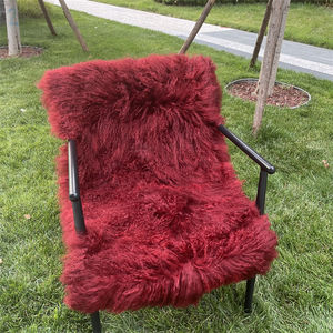 Cojín de Piel de Oveja Sintética Tibetana de Lana Rizada Larga Eco-tan, Piel de Cordero Mongol - Product Image 1