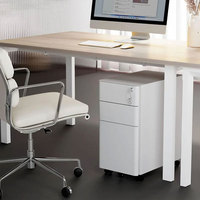 Armoire de classement mobile moderne à 3 tiroirs en acier, meuble de rangement de bureau en métal, tiroirs verrouillables, petite armoire de classement A4 pour la maison