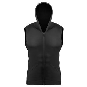 Summer New Hooded Cardigan Jacket <strong>Mens</strong> Sports Fitness Sleeveless Vest <strong>Gilet</strong> Slim-Fit Sweater Zip-Up Waistcoat Outer Wear - Product Image 5
