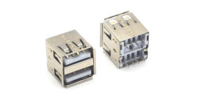 Connecteur USB 2.0 double femelle droit en plastique blanc 2*4P - Product Image 3