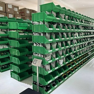 Contenedor de Almacenamiento con Frente Abierto, Caja de Plástico, Contenedores de Organización, Contenedores de Almacenamiento Apilables Sostenibles para Piezas de Herramientas de Almacén - Product Image 1