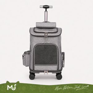 Mochila de Transporte para Animais de Estimação com Zíper e Rodas Giratórias 360, Grande Capacidade, Respirável, para Gatos Pequenos - Product Image 1