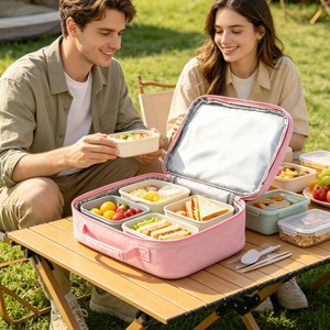 DIY Custom Sublimation Lunch Bag Blank 600D Polyester Removable Panel 5 Colors Heat Transfer Picnic Food Tote 26x9x20cm - Product Image 3