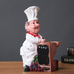 Support à vin créatif pour chef, statue de cuisinier décorative en résine, porte-gobelet, porte-bouteille, accessoire artisanal pour <span class=keywords><strong>bar</strong></span> à domicile - Product Image 2