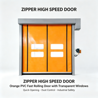 Porte rapide à fermeture automatique de type fermeture éclair avec fenêtre de visualisation transparente, volet roulant à grande vitesse anti-impact en PVC pour site industriel