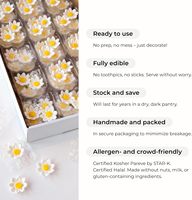 Mini fleurs comestibles marguerites blanches et jaunes en sucre pour décorer les cupcakes – Origine CN