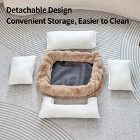 Lit pour chien et chat, écologique, solide, hiver, quatre saisons, velours à bulles, semi-fermé, épaissi, amovible, matelas pour animaux de compagnie