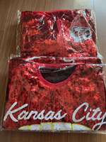Prêt à expédier - T-shirt en sequins des Kansas City Chiefs - Maillot de football américain - T-shirt en sequins des Kansas City - Maillots de football