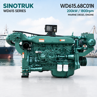 Moteur diesel marin SCDC Sinotruk WD615 WD615.61C01N 110 kW 150 CV 1800 tr/min 6 cylindres pour bateau de pêche et bateau de transport