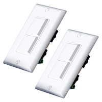 Interruptor de Pared Combinado ELEGRP, Dos Interruptores Basculantes de un Polo para Uso Residencial, Salida de Fábrica, 15A 120V, Autoconectado a Tierra